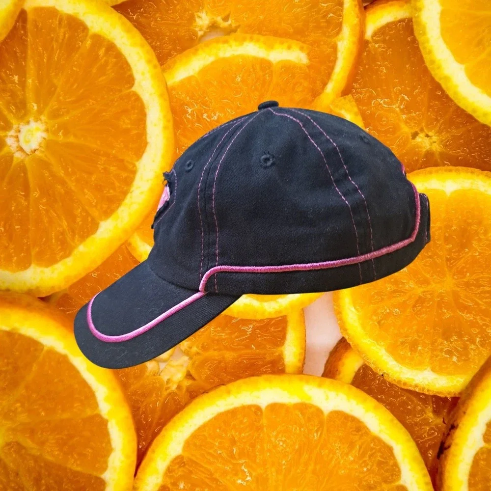 Super Girl Black Pink Baseball Cap Hat Hearts Logo Girl's Youth‎
